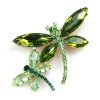 Two Dragonflies Pin ~ Olive Green
