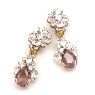 Timeless Clips on Earrings ~ Crystal with Amethyst