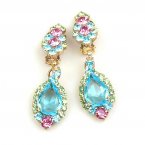 Candy Puffs Earrings Clips ~ Aqua