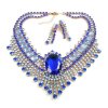 Gods Eye Necklace with Earrings ~ Sapphire Blue