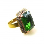 Zenith Ring ~ Clear Crystal with Olive*