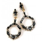 Paradise Valley Clips Earrings ~ Smoke Crystal with Black
