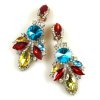 Absolue Earrings Clips ~ Aqua Red and Yellow*
