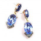 Ovals Earrings Pierced ~ Extra Sapphire Blue*