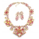 Fantasme Necklace Set with Earrings ~ Pink Yellow Jonquil