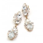 Timeless Pierced Earrings ~ Crystal with Silver White