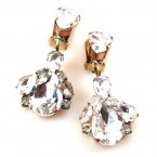 Anna Marie Earrings Clips ~ Clear Crystal*