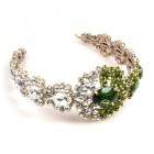 Aztec Sun Headband Tiara ~ Clear Crystal and Olive