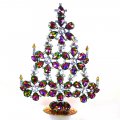 28 cm Xmas Flowers Tree Decoration ~ Vitrail and Clear Crystal*