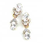 Napoli Clips Earrings ~ Clear Crystal