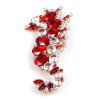 Sea-Horse Brooch ~ Clear Crystal Red