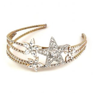 Four Stars Tiara Headband ~ Clear Crystal