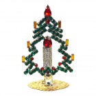 Tree with Candle Decoration 10cm ~ Emerald with Red and Topaz*