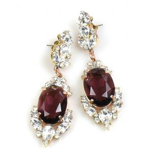 Mythique Earrings for Pierced Ears ~ Crystal Purple