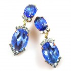 Ovals Earrings Clips ~ Extra Sapphire Blue*