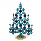 Xmas Flowers Tree Decoration 16cm ~ Aqua Extra Blue*