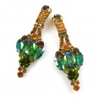 Roxanne Earrings Clips ~ Extra Green Multicolor*
