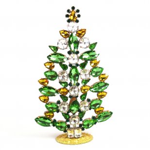 18cm Xmas Tree Decoration Navettes ~ Green Yellow Clear Emerald*