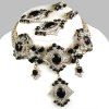 Pompe Choker with Earrings ~ Crystal with Black