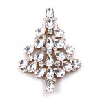 Brooch Teardrops Tree 7cm ~ Clear Crystal*