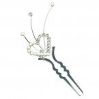 Zephyr Hair Pin ~ Heart ~ Silver Plated