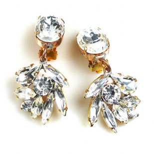 Close to Heaven Clips Earrings ~ Clear Crystal