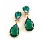 Raindrops Earrings Clips ~ Emerald