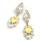 Crystal Gate Pierced Earrings ~ Opaque Yellow