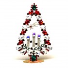 Tree with Three Candles Decoration 17cm ~ Red Clear Emerald*