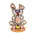 Bunny Stand Up Decoration Medium 8cm ~ Pink Clear*