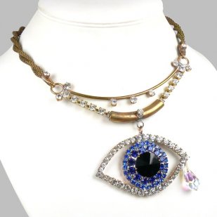 Blue Eye ~ Wonderful Rhinestone Necklace