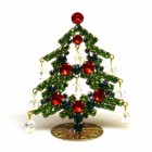 Standing Xmas Tree with Dangling Beads ~ Green Red Emerald*