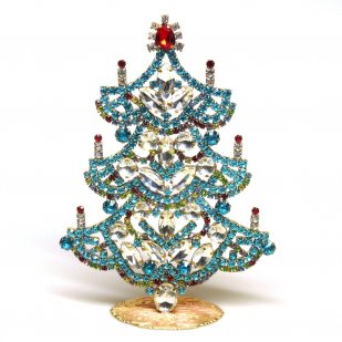 Multicolor Standing Xmas Tree Decoration 17cm ~ #06*