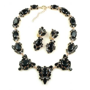 Mythique Set Lite ~ Necklace and Earrings ~ Black