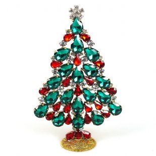 2021 Xmas Tree Stand-up Decoration 15cm ~ Emerald Red