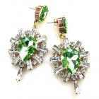 Lioness Earrings Pierced ~ Clear with Green*