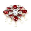 Marquis Brooch ~ Ruby Red with Clear Crystal
