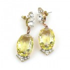 Ellipses Earrings for Pierced Ears ~ Silver Yellow Jonquil