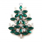 Xmas Tree Brooch #15 ~ Emerald Clear*