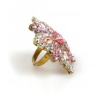 Star Rhinestone Ring ~ Crystal with Pink