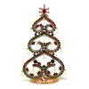Hearts Standing Xmas Tree with Beads 16cm ~ Red Emerald Clear*