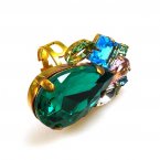 Fountain Ring ~ Pastel Tones with Emerald