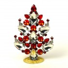 2024 Xmas Standing Tree Tears Rounds 14cm Red Clear*