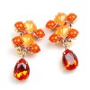 Carolina Earrings Clips ~ Neon Orange