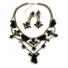 Picasso Jewelry Set with Earrings ~ Black