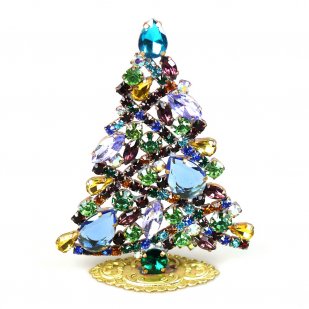 Zig-Zag Xmas Tree Stand-up Decoration 10cm ~ Sapphire*