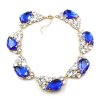 Fountain Necklace ~ Clear Crystal with Blue