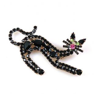 Arched Cat Pin ~ Black*