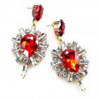 Lioness Earrings Pierced ~ Clear with Red*