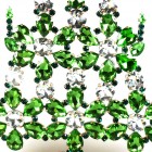 28 cm Xmas Flowers Tree Decoration ~ Green Clear*